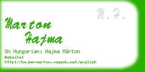 marton hajma business card